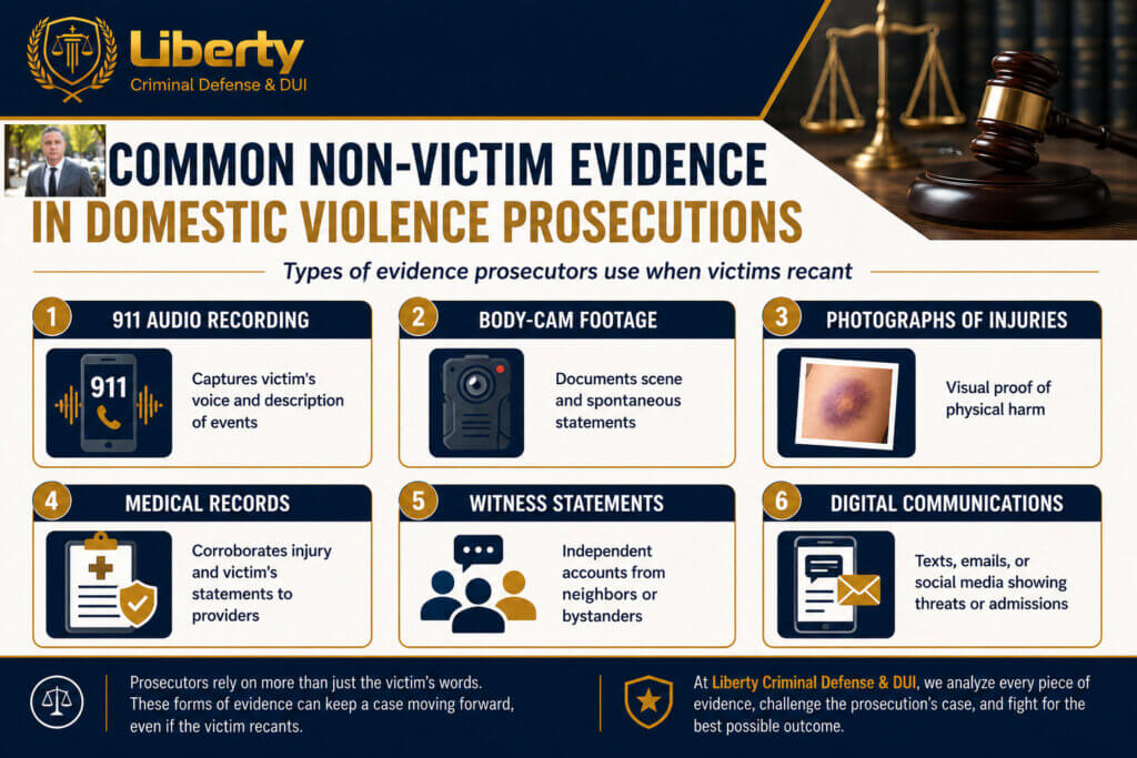 an infographic of common non-victim evidence that prosecutors can use